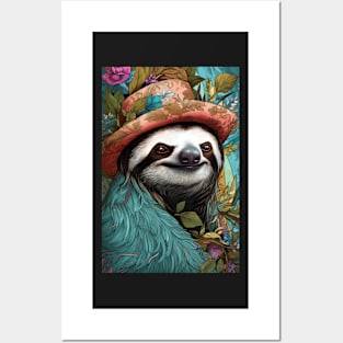 Sloth Wearing A Hat Posters and Art